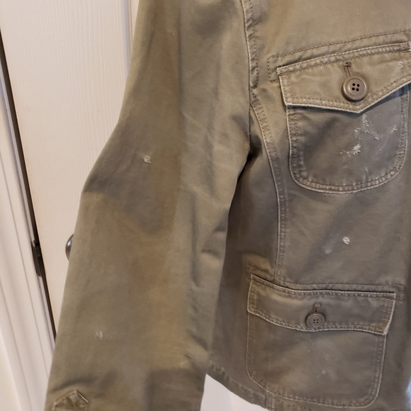 J. Crew size Large Khaki green distressed utility style jacket - Picture 6 of 10